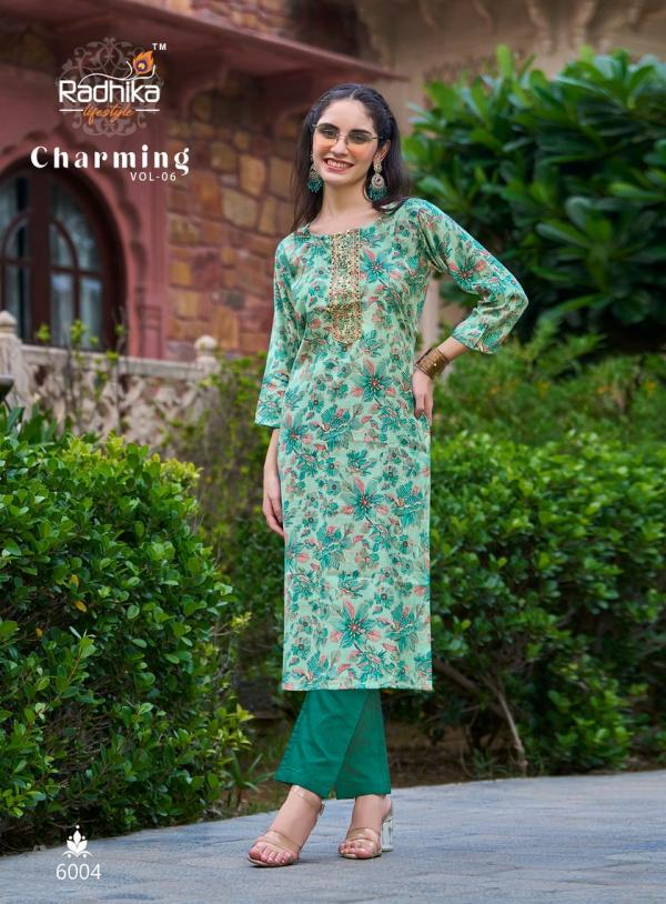 Radhika Lifestyle Charming Vol-6 – Straight Kurtis